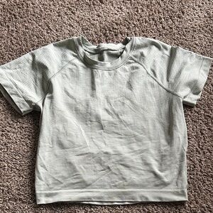 Lululemon Athletica Green Striped Crop Top